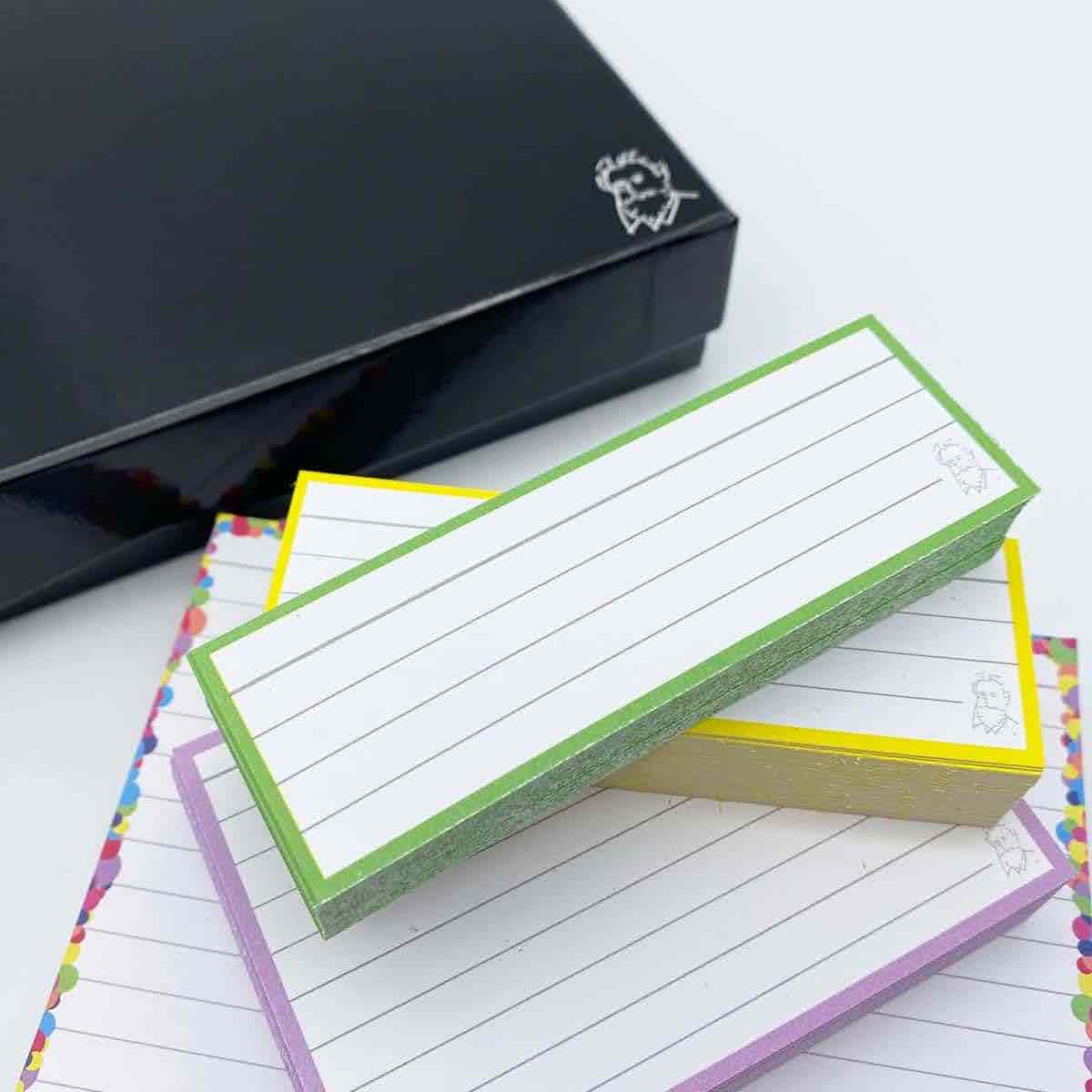 Testpaket Leitner Flashcards mit Aufbewahrungsbox