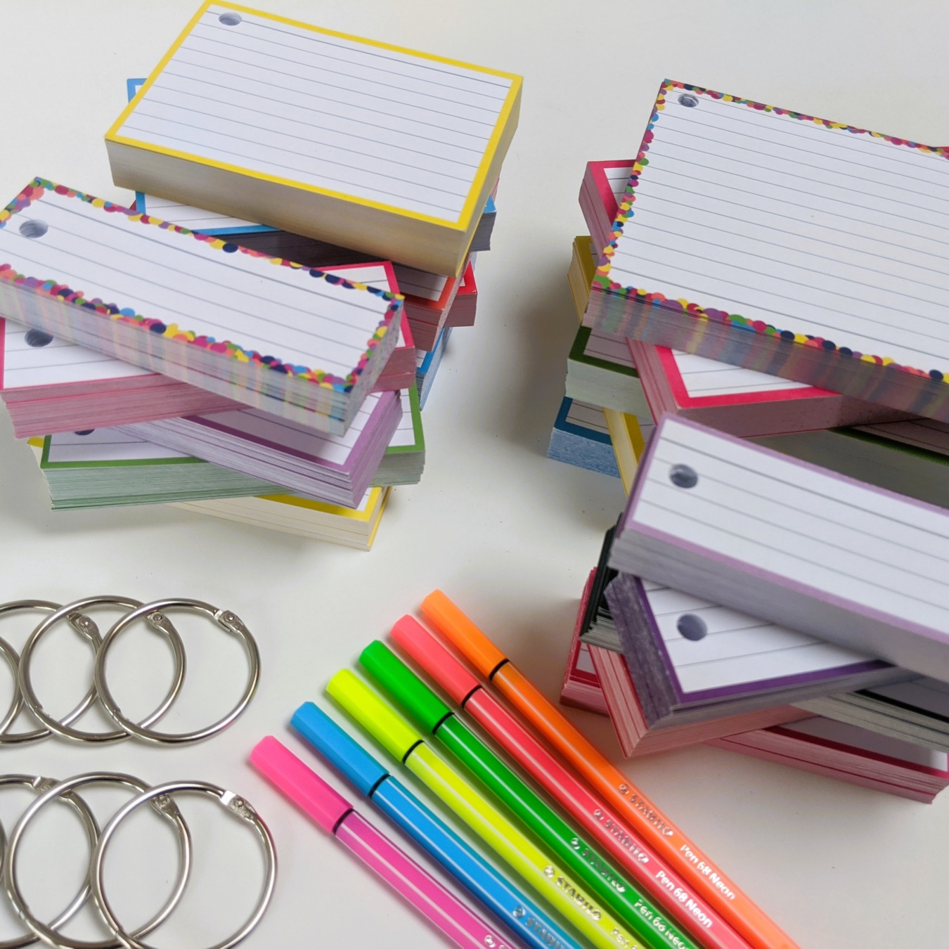 Value Pack 500 flashcards+ Stabilo Pen 68 Neon