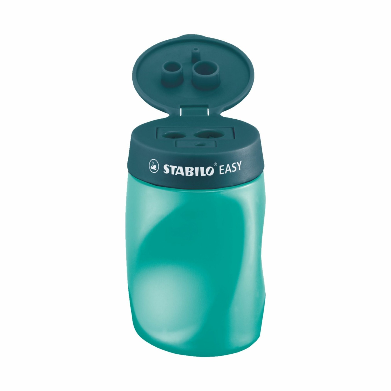 STABILO EASYsharpener Dosen-Spitzer für Rechtshänder – 3 in 1 petrol - detail