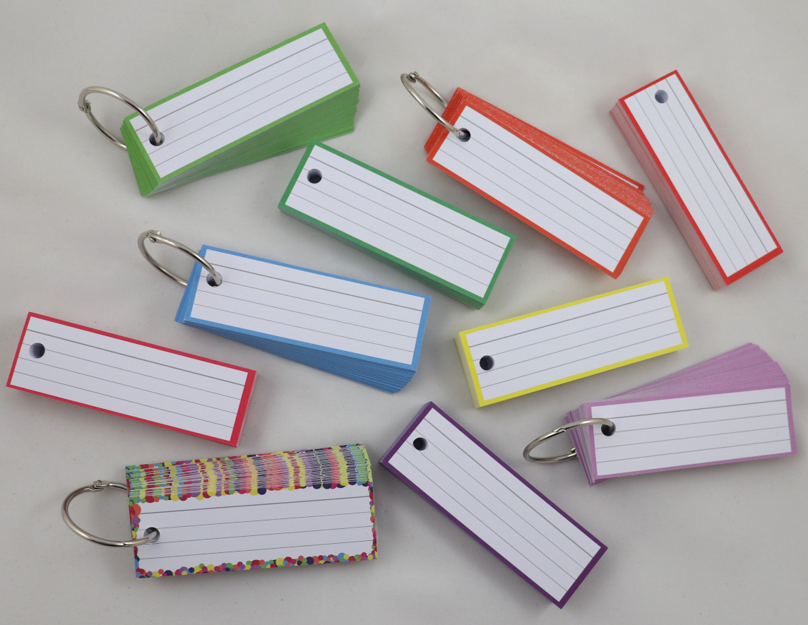 Colour Pack 500 Halbe Leitner Flashcards mit perforation und ringe