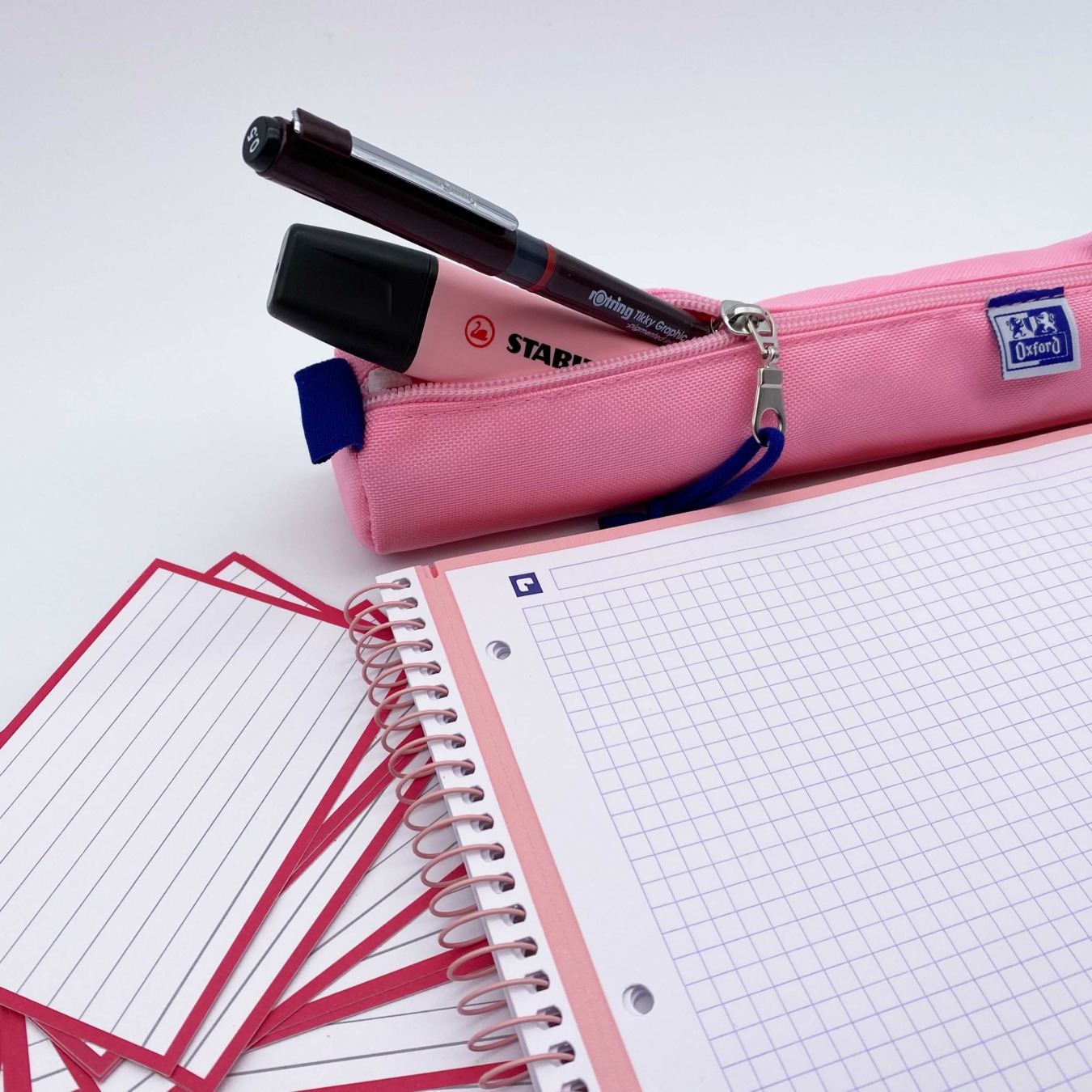 Oxford European Book 1 Pink mit Federtasche und Stabilo