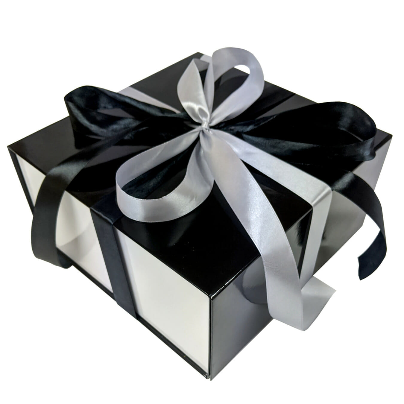Große Geschenkschachtel schwarz silber