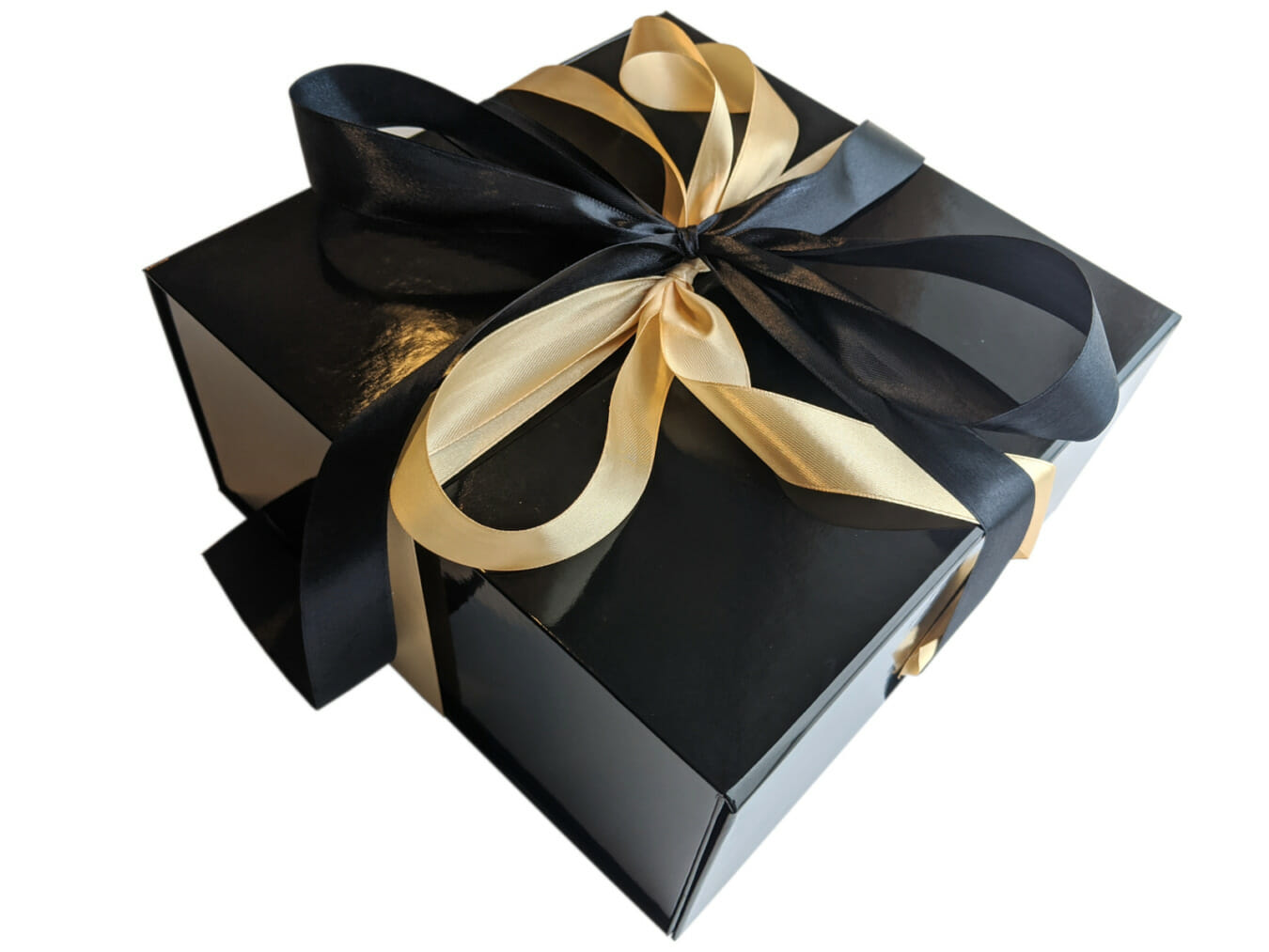 Schwarze Geschenkschachtel leer