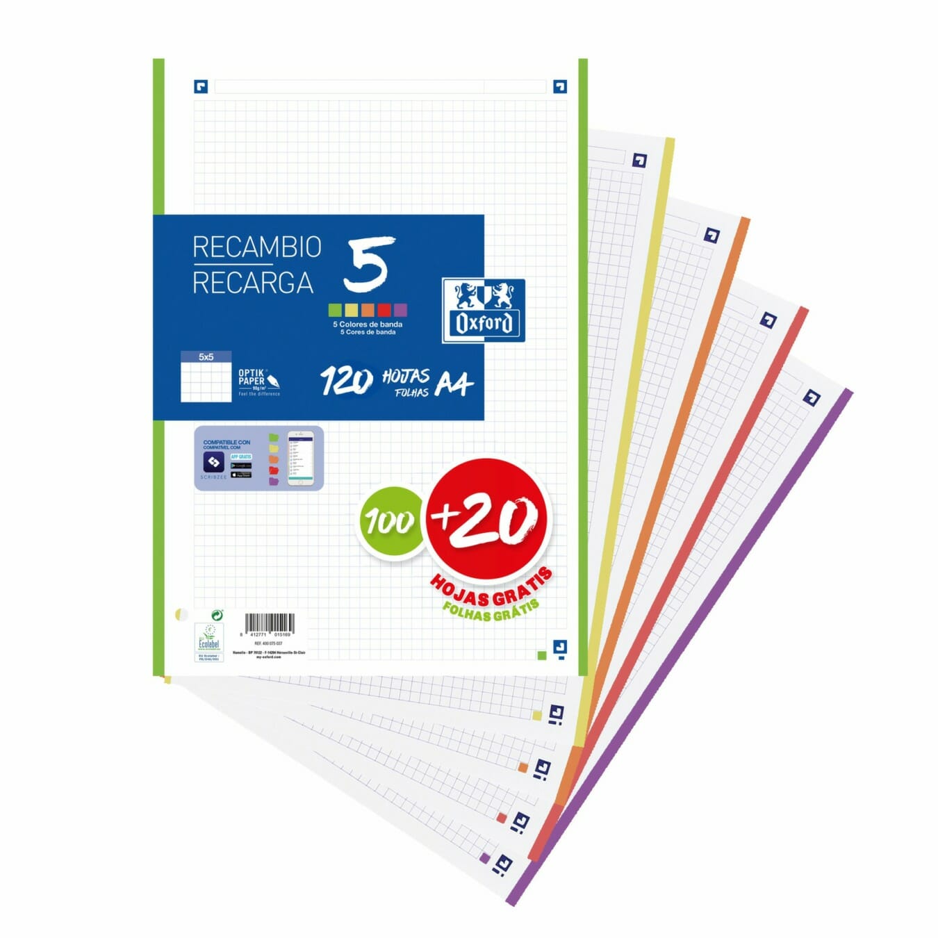 Lernzettel mit buntem Rand A4