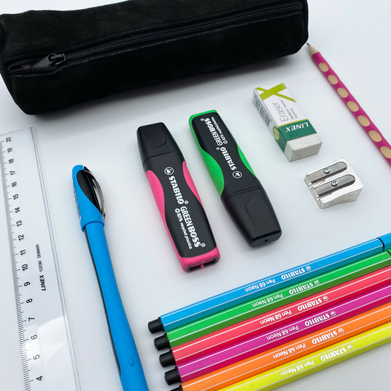 Coole Federmappe Teenager Neon Schwarz