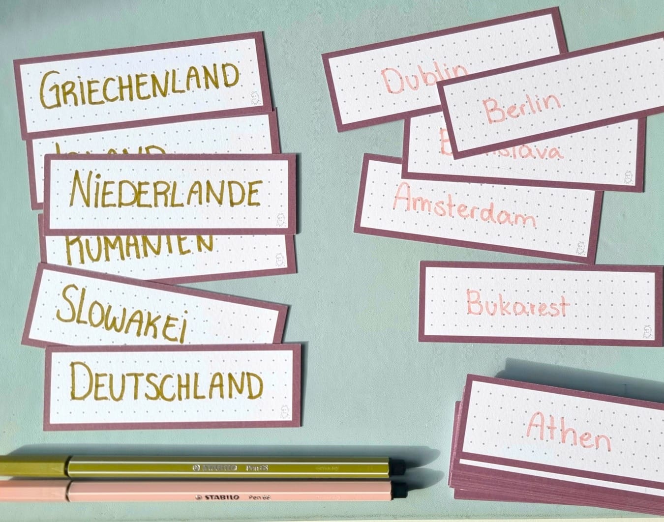 Hauptstädte Lernen Karteikarten