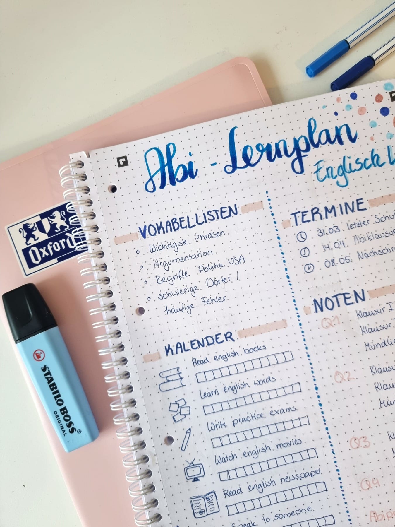 Bujo Lernplan Abi
