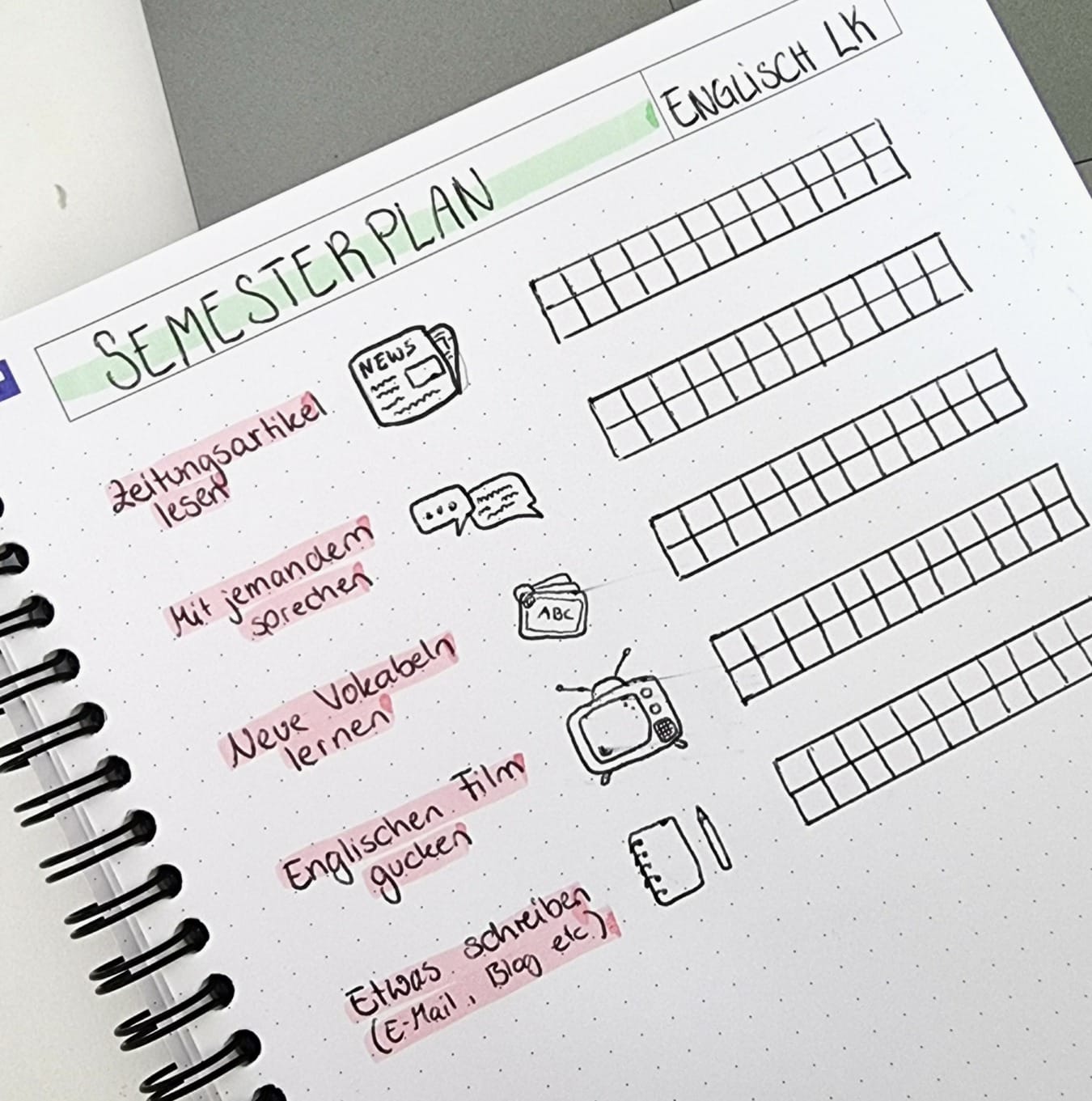 Bullet Journal Lerntracking