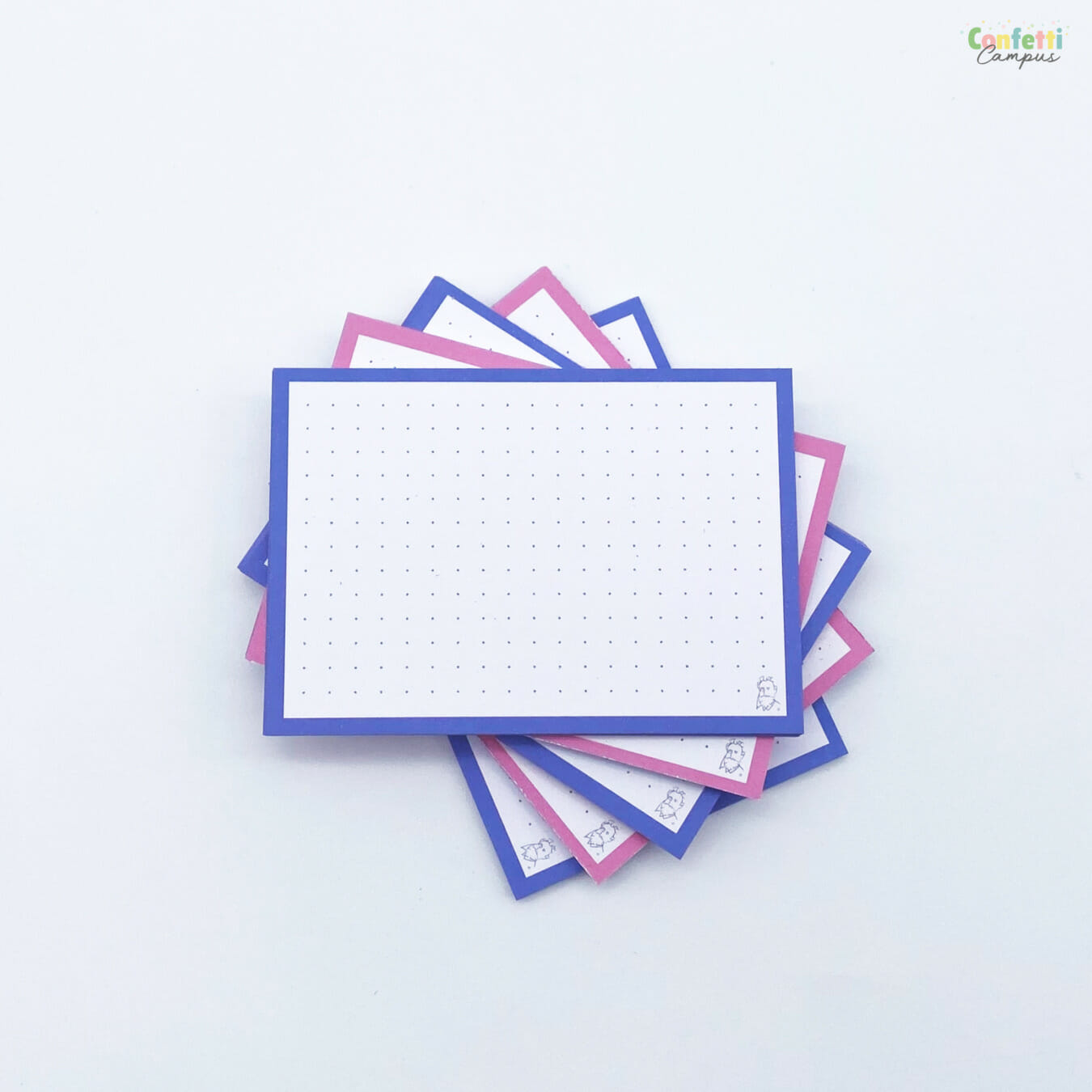 Karteikarten mit Vorder und Rückseite Blau Pink