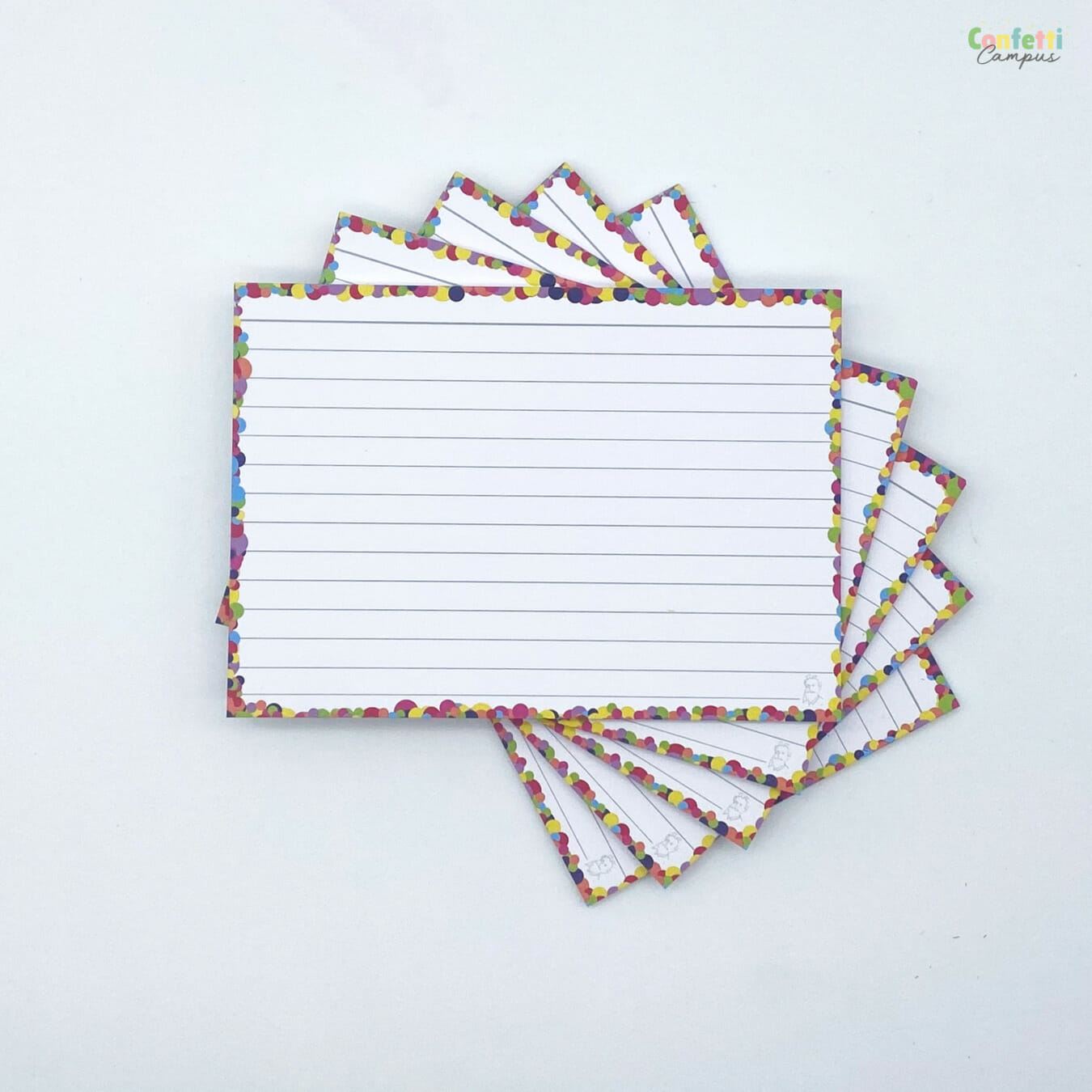 Leitner Flashcards® Karteikarten A6 Konfetti liniert