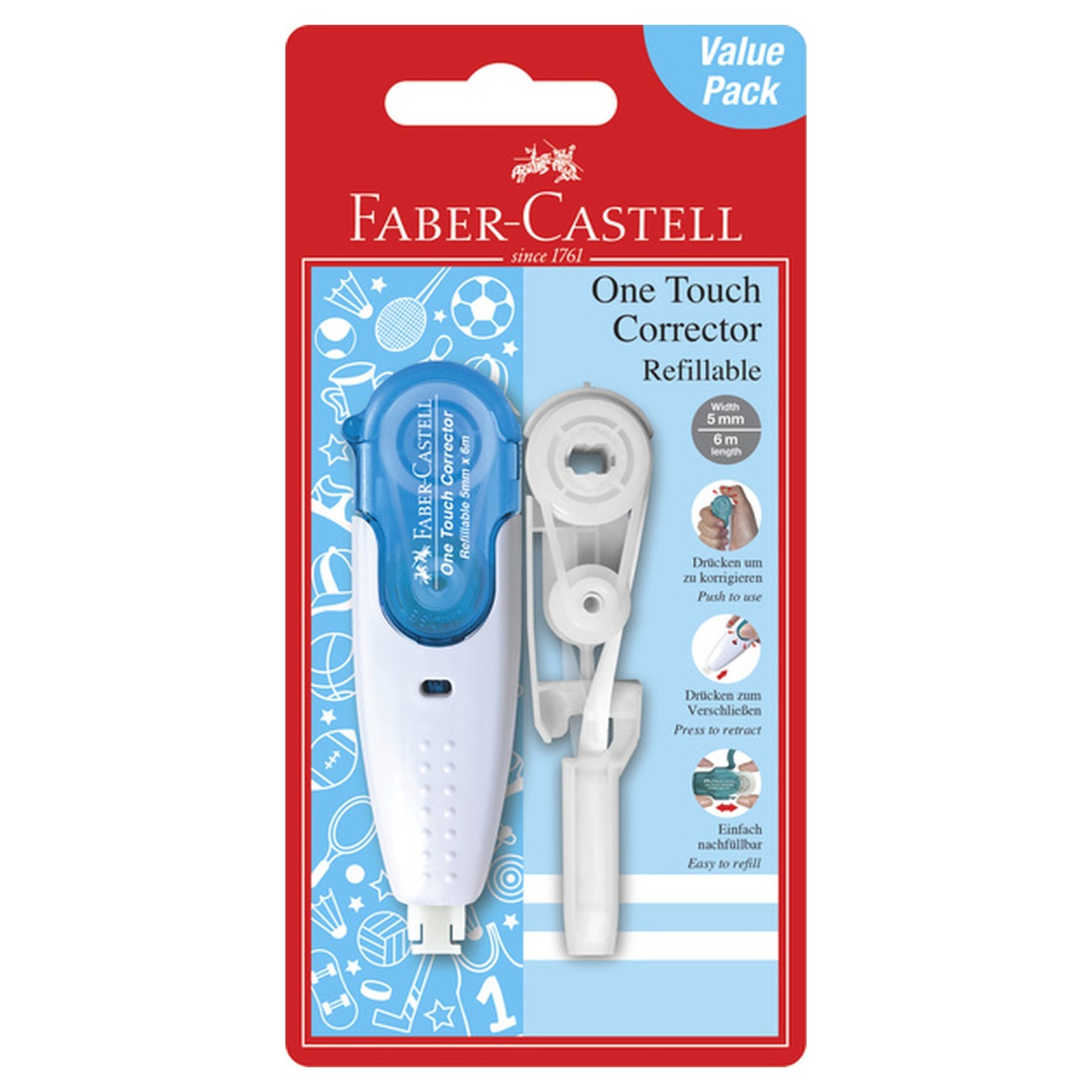 FABER CASTELL Korrekturroller One Touch Blau