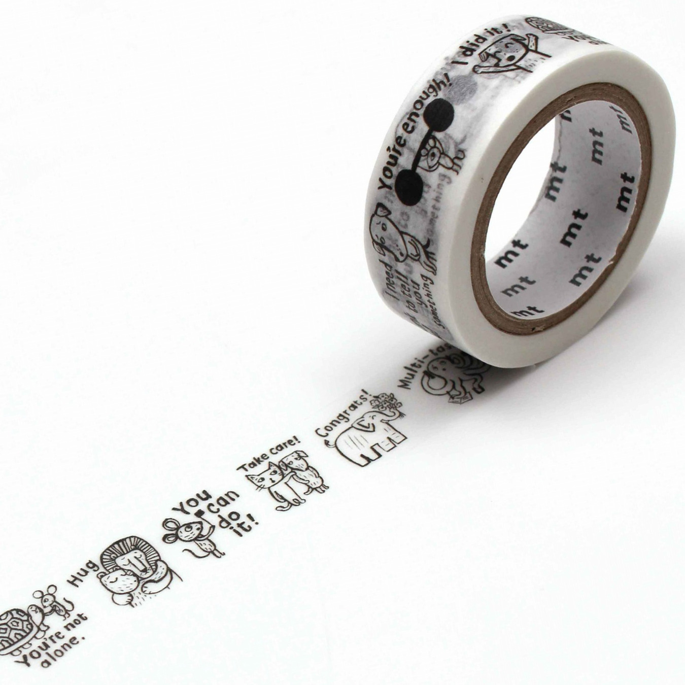 mt Washi Tape Süße Sprüche Schwarz Weiß Tiere
