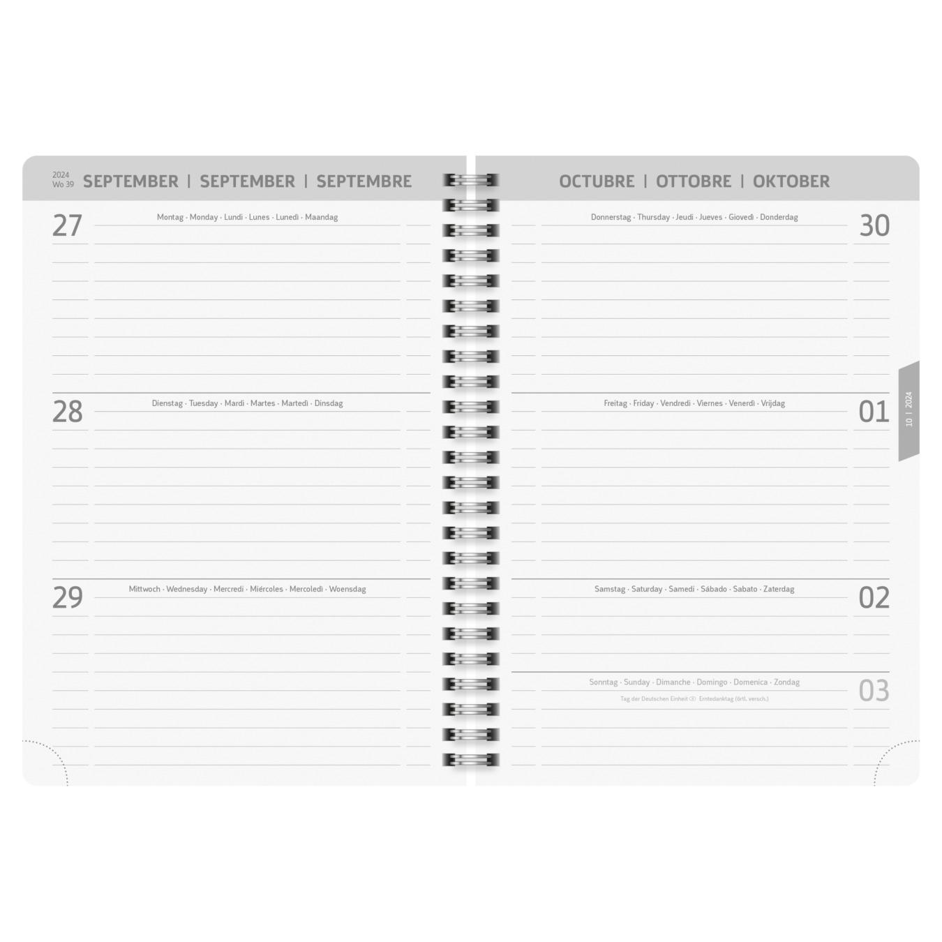 Schülerkalender Brunnen von innen, wochenübersicht