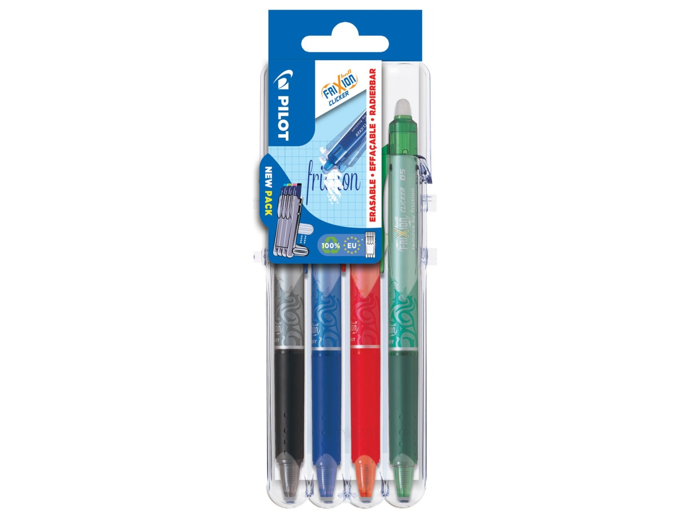 PILOT FriXion Clicker radierbare Tintenroller 4er Set
