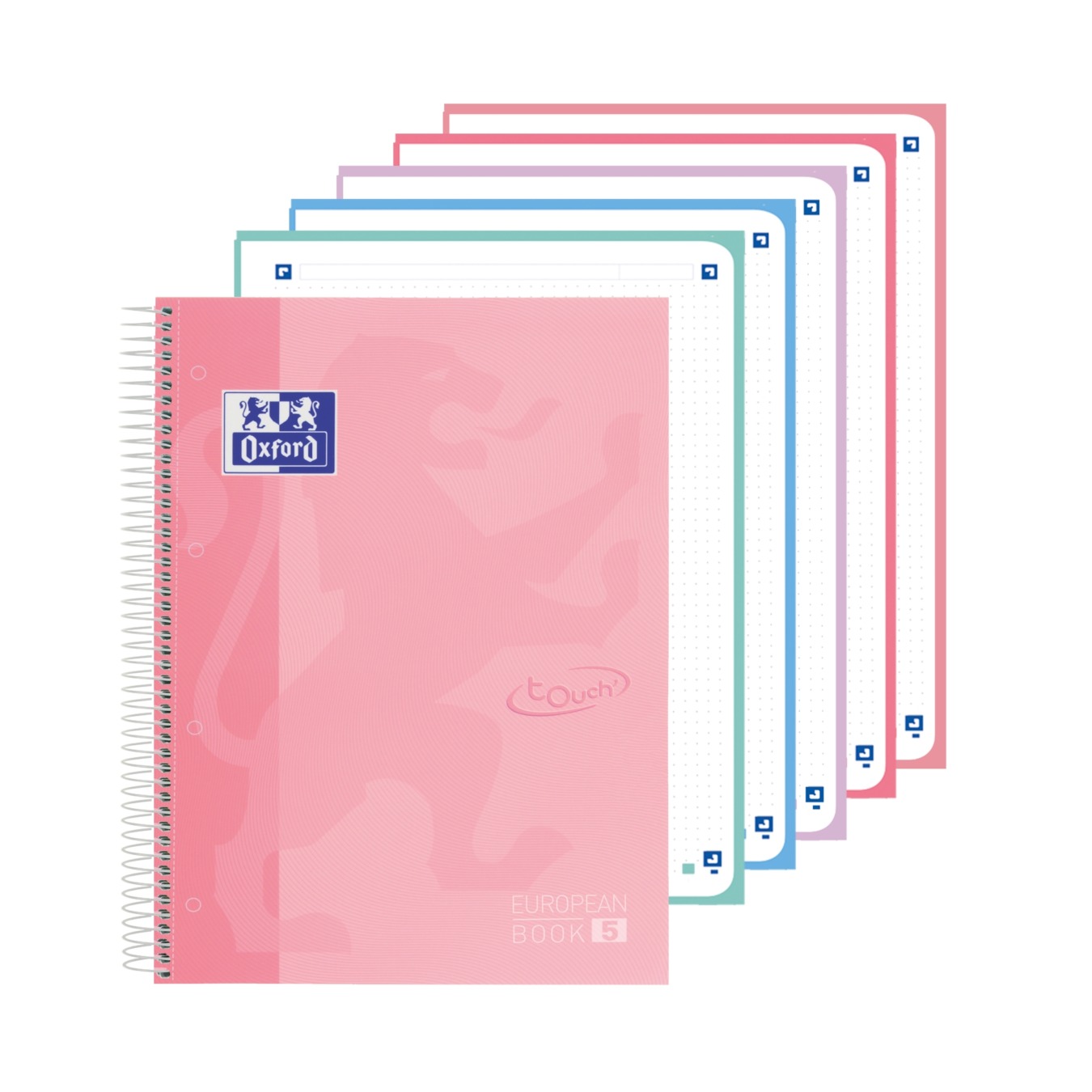 OXFORD EUROPEAN BOOK 5 Collegeblock mit Rand für 5 Fächer Dotted Flamingo