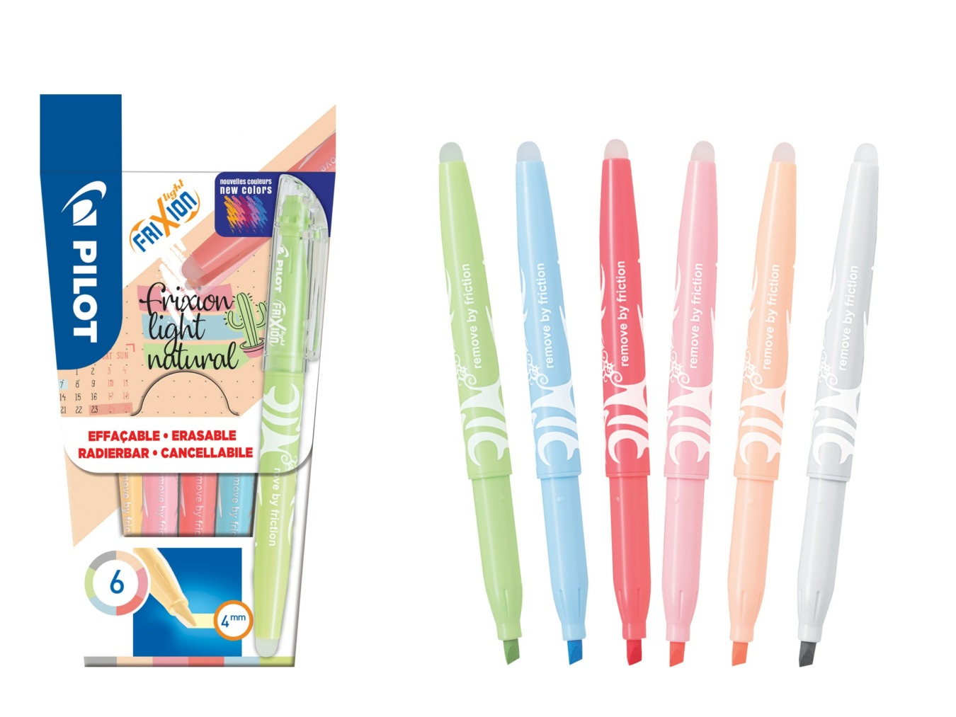 PILOT FriXion radierbarer Textmarker 6er Set Natural