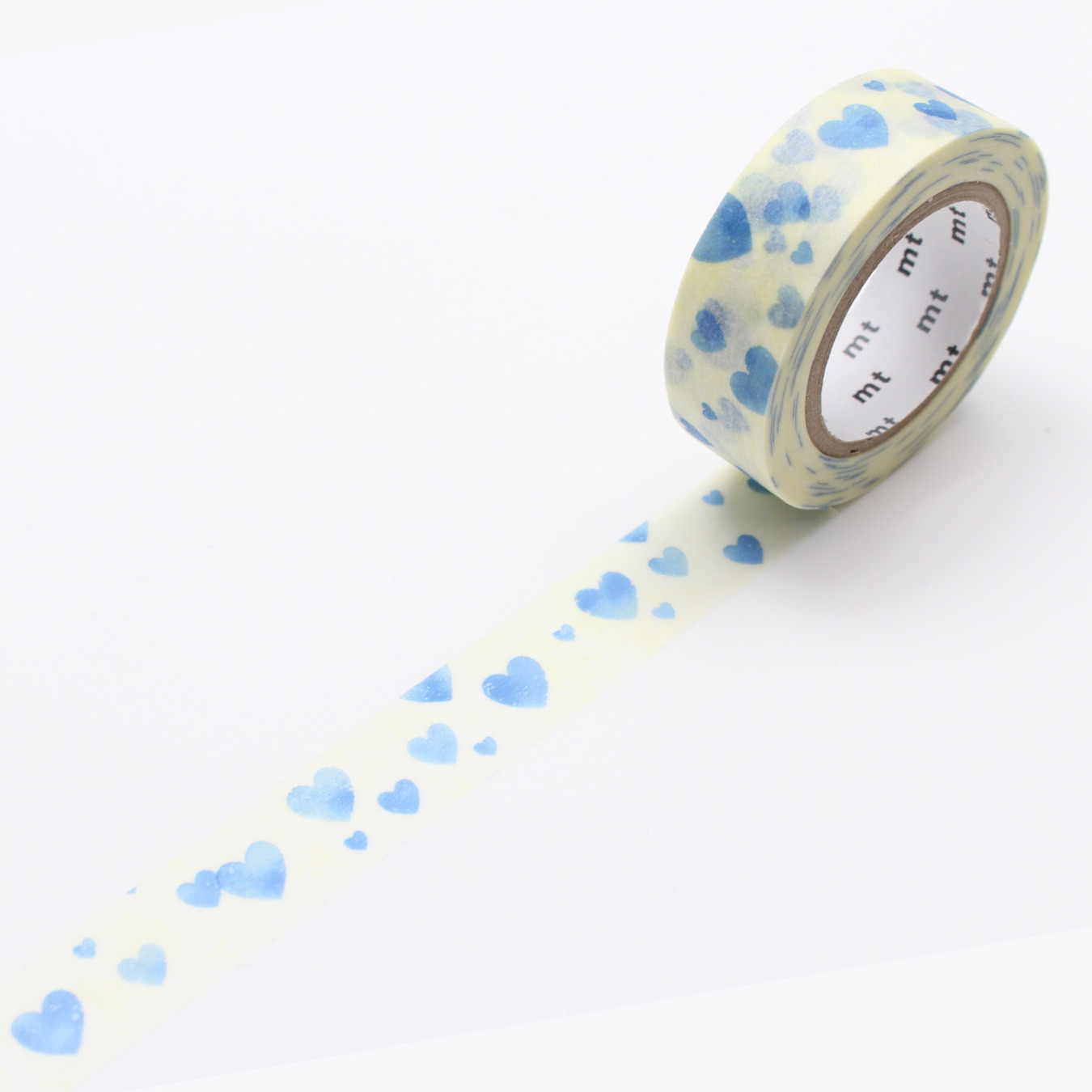 mt Washi Tape Stempel Herzen Blau