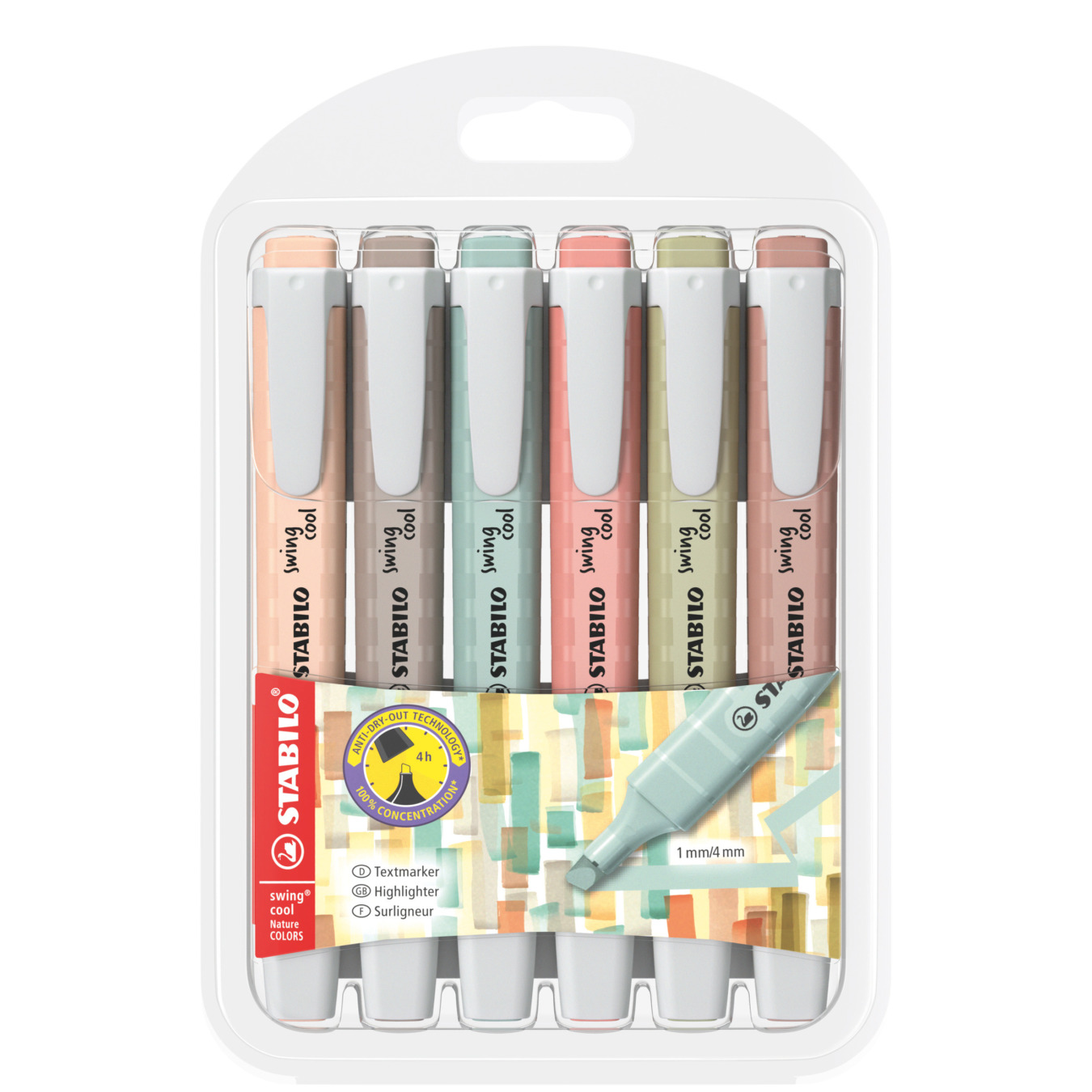 STABILO swing cool Textmarker Nature Colours 6er Pack