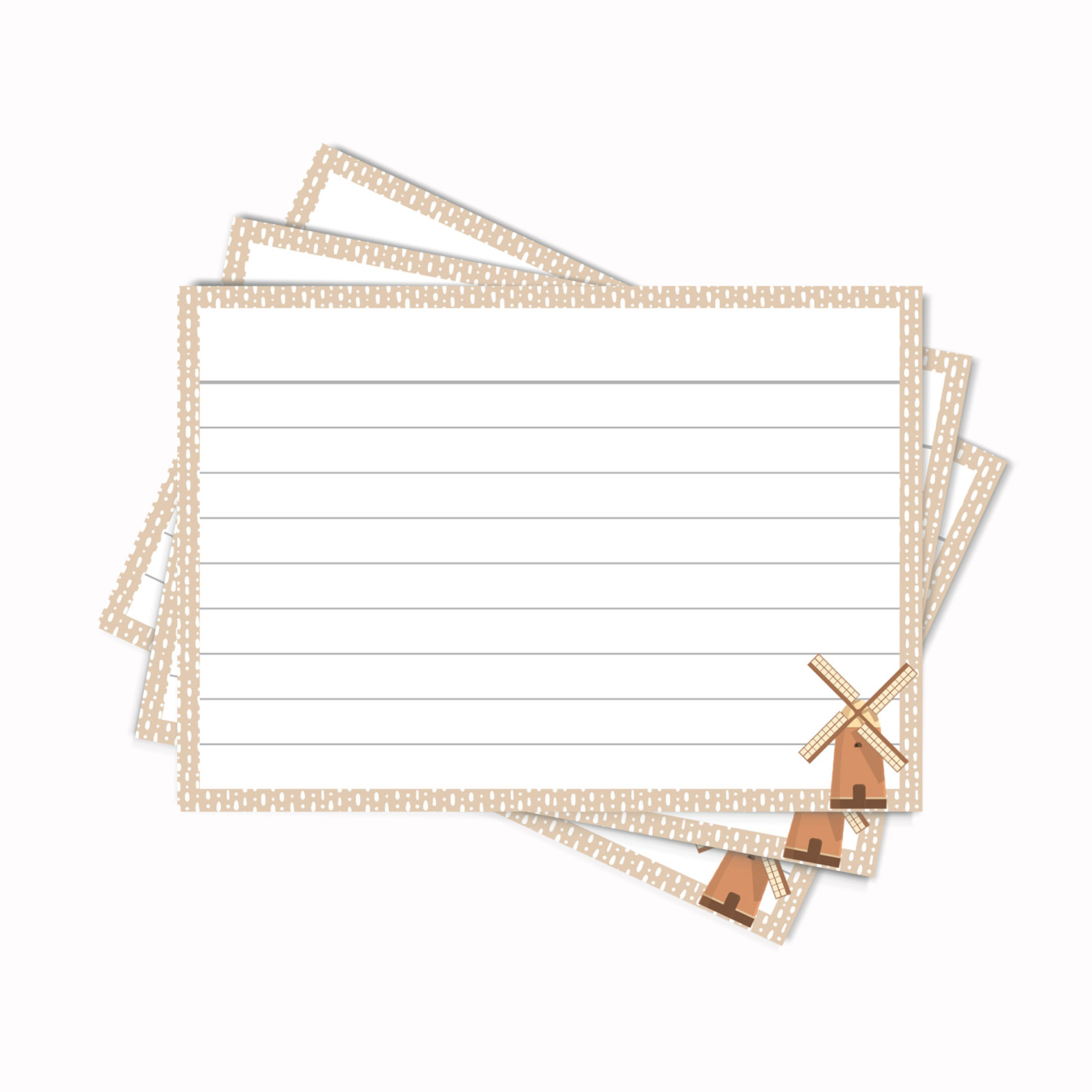 Leitner Flashcards Karteikarten A7 "Made in Holland" Windmühle