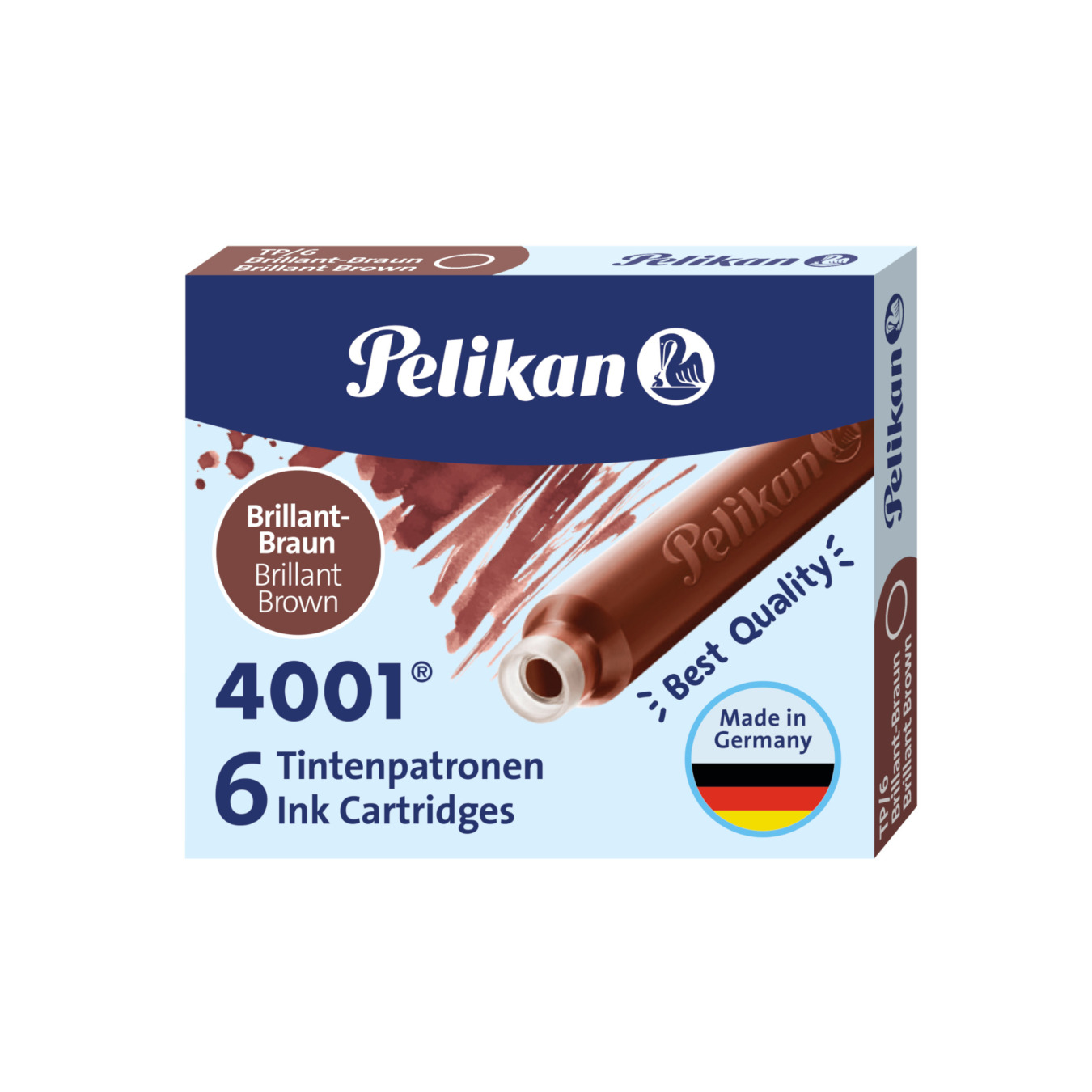 PELIKAN Bunte Tintenpatronen für Füller Braun