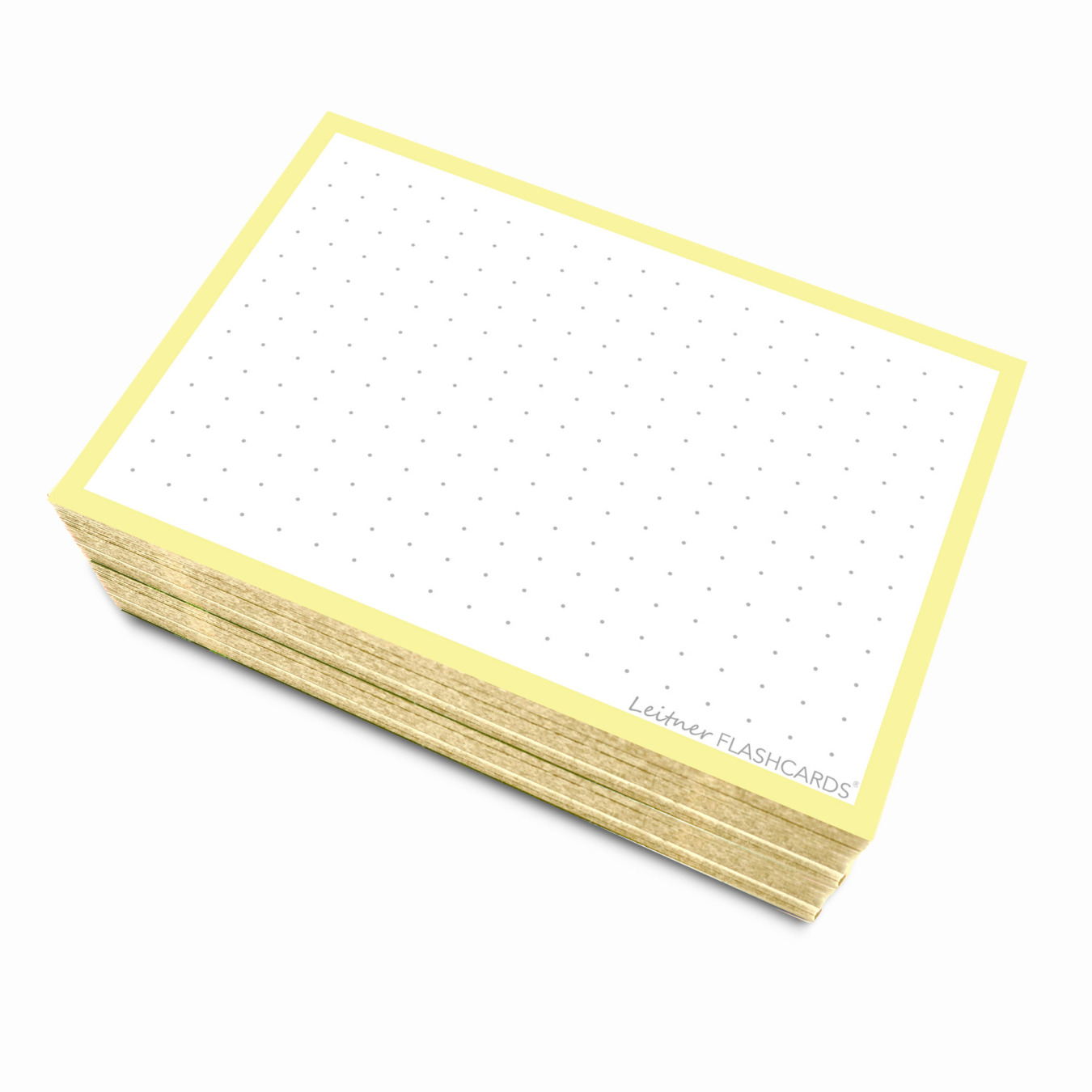 Leitner Flashcards Karteikarten A7 Pastell Gelb punktkariert
