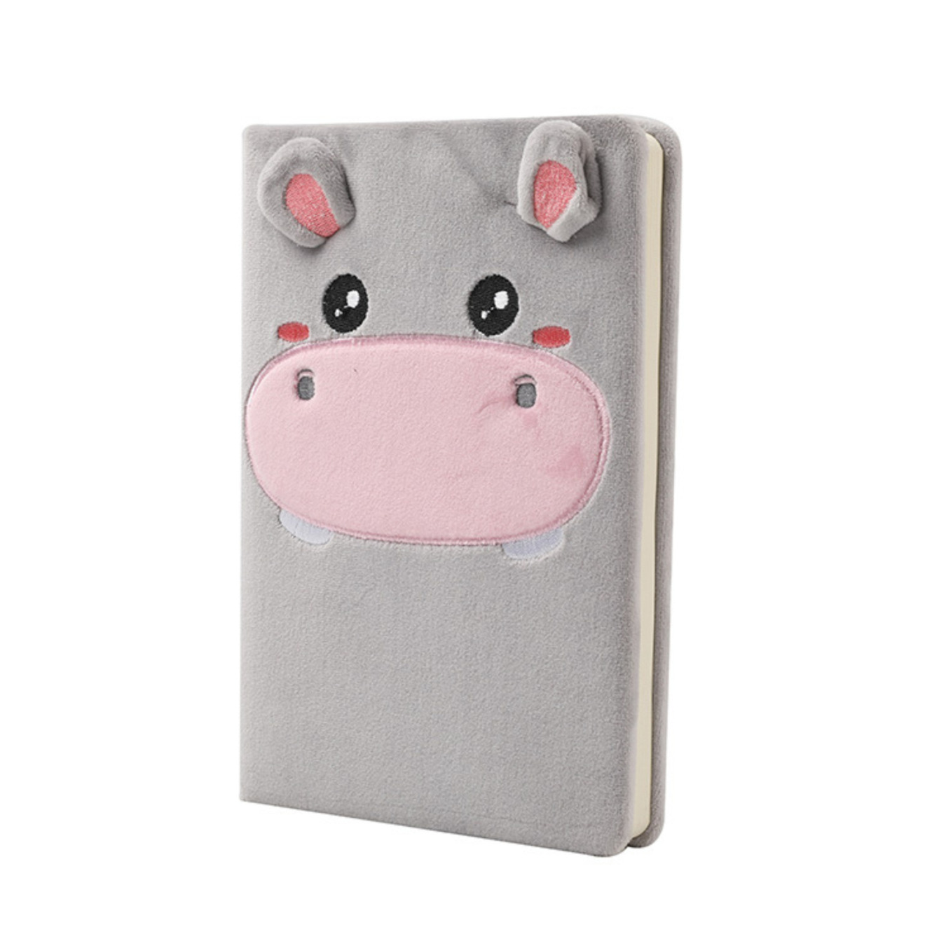 ITOTAL flauschiges Notizbuch Liniert A5 "Hippo"