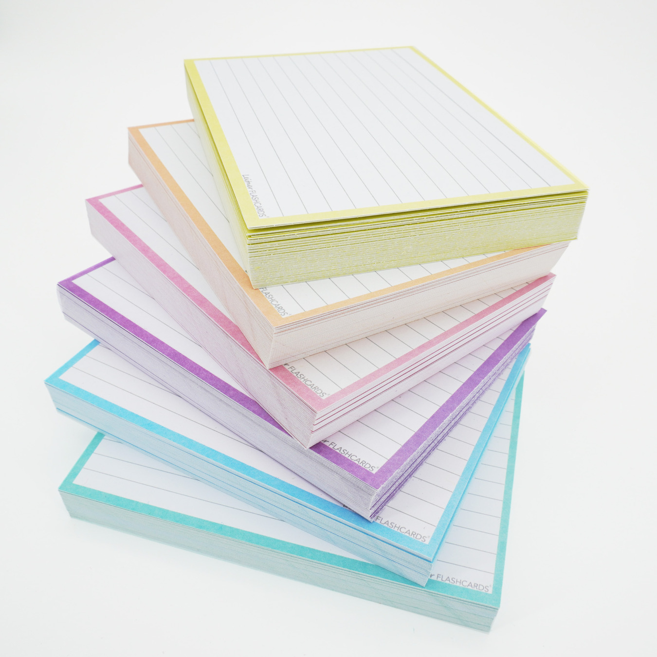 Linierte Karteikarten Pastell Bunt Leitner Flashcards