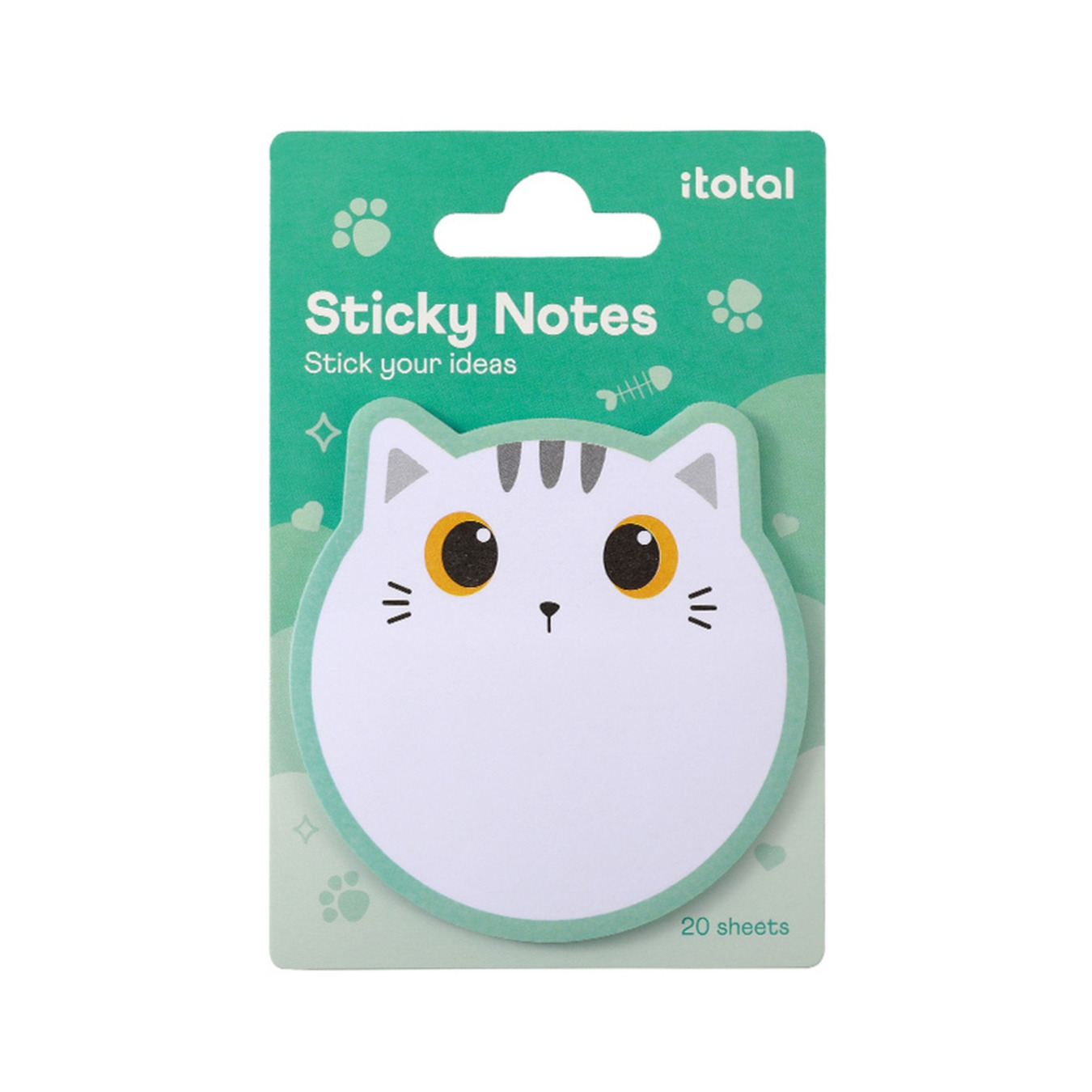 süße postits katze weiss