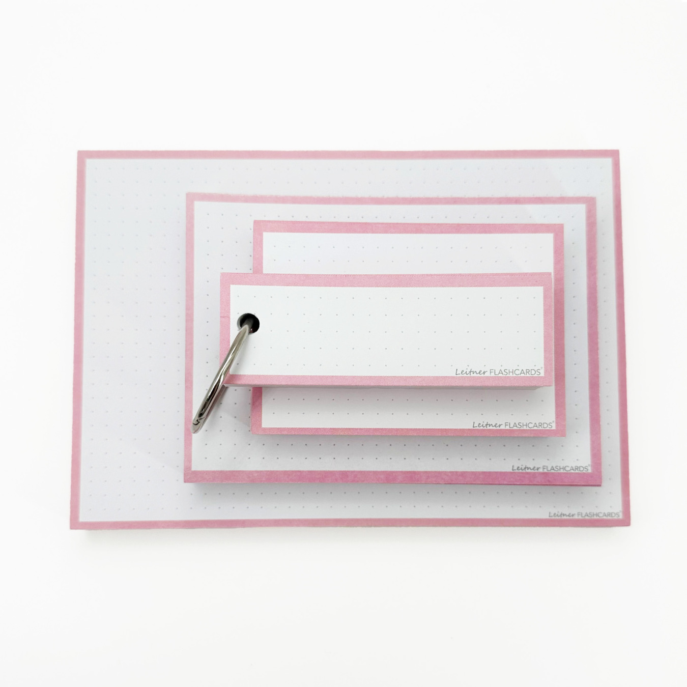 Leitner Flashcards Alle Karteikartenformate im Set Rosa