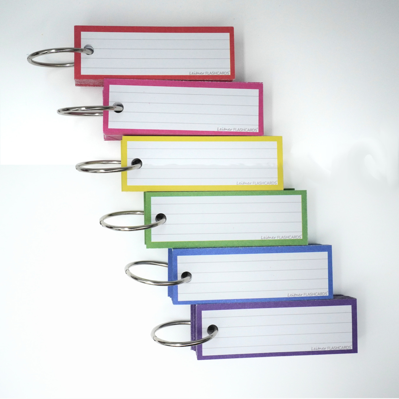 300 Leitner Flashcards Karteikarten Set mit 6 Päckchen Vokabelkarten Bunt