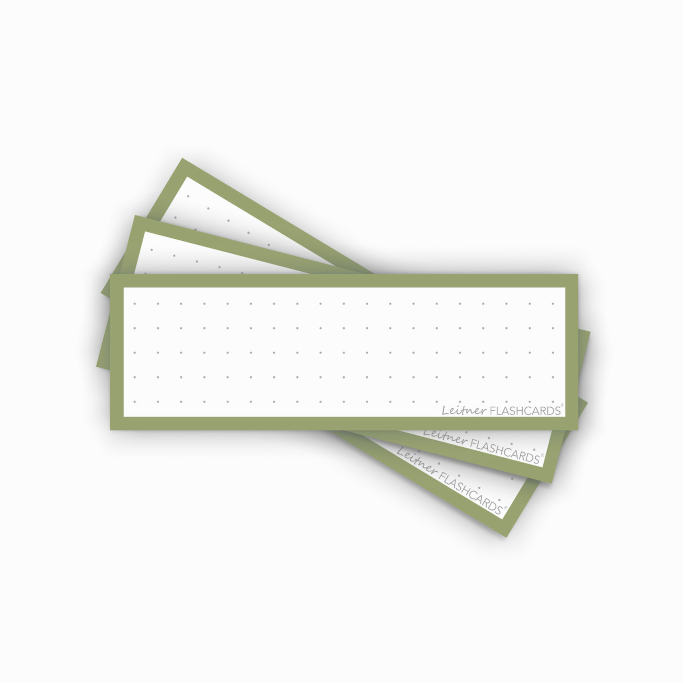 Leitner Flashcards Karteikarten Vokabeln Olivgrün Dotted