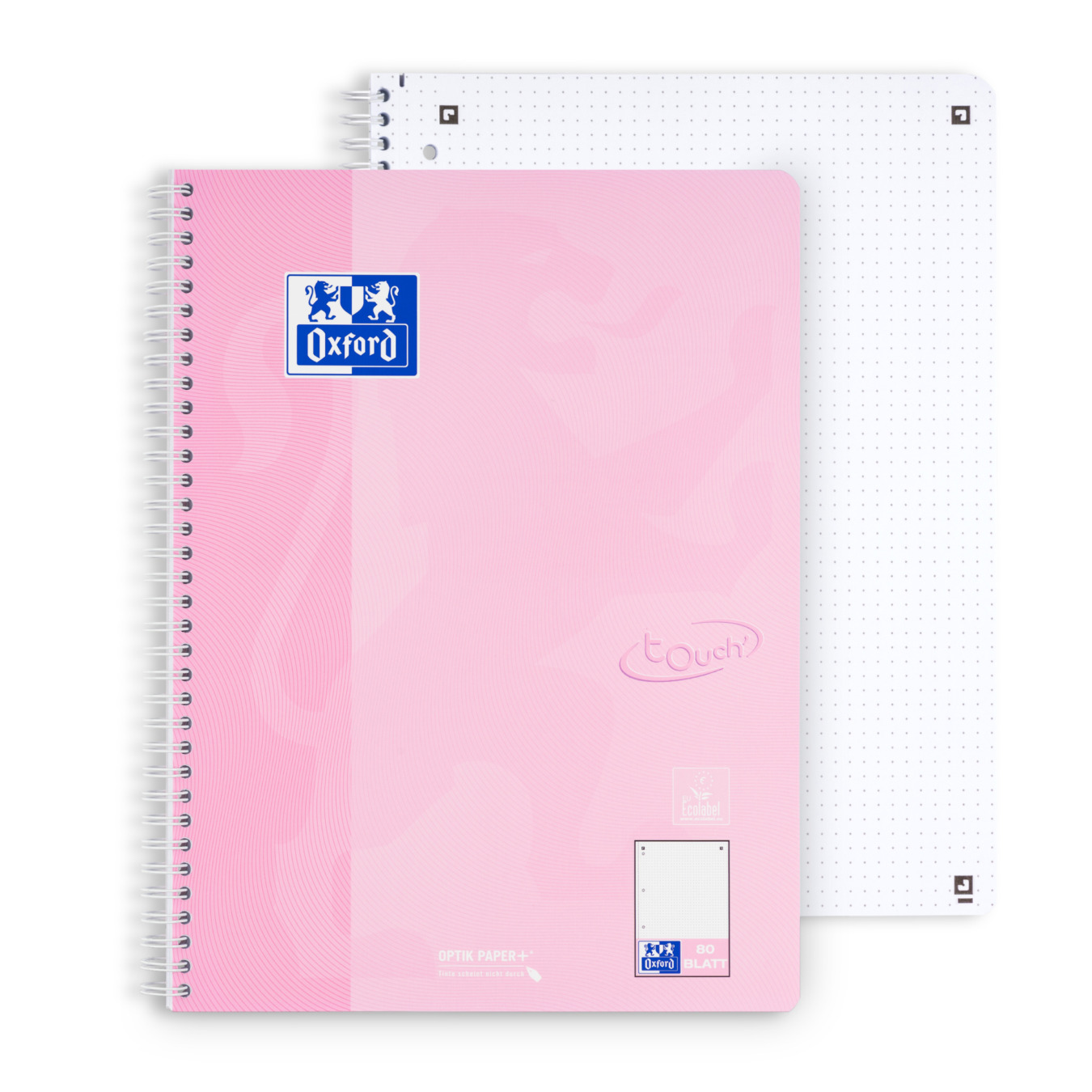 Punktkarierter Collegeblock pastell rosa Oxford